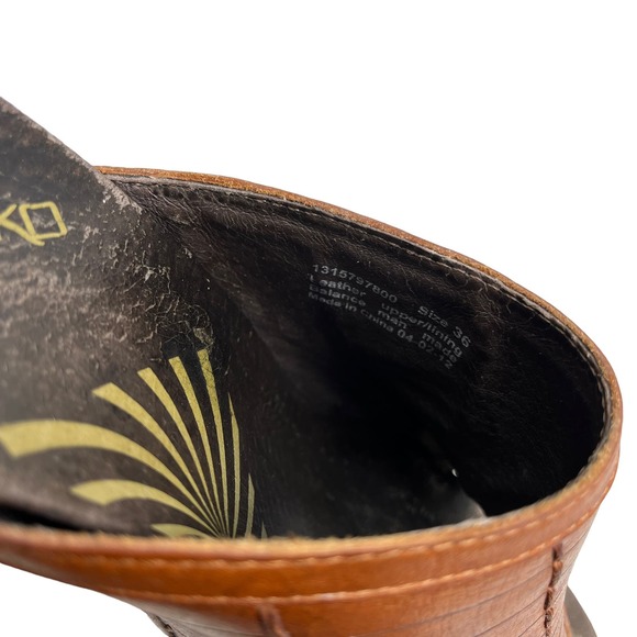 Dansko Women's Brown Leather Heel Mules Slip On‎ Open Toe Wooden Heel 36 US 5.5 - Picture 5 of 9